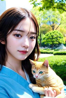 AI รุ่น~NATSUNE_AI-เด็กหญิงกับแมว