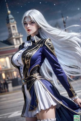 (AI สร้างขึ้น) Hagmen Ling Luochen White Hair 1