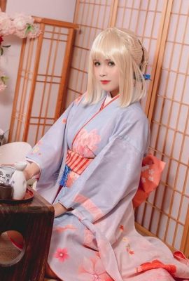 (คอลเลกชันออนไลน์) Pyoncos (ピオン) cosplay เซเบอร์กิโมโน – FateGrand Order (34P)